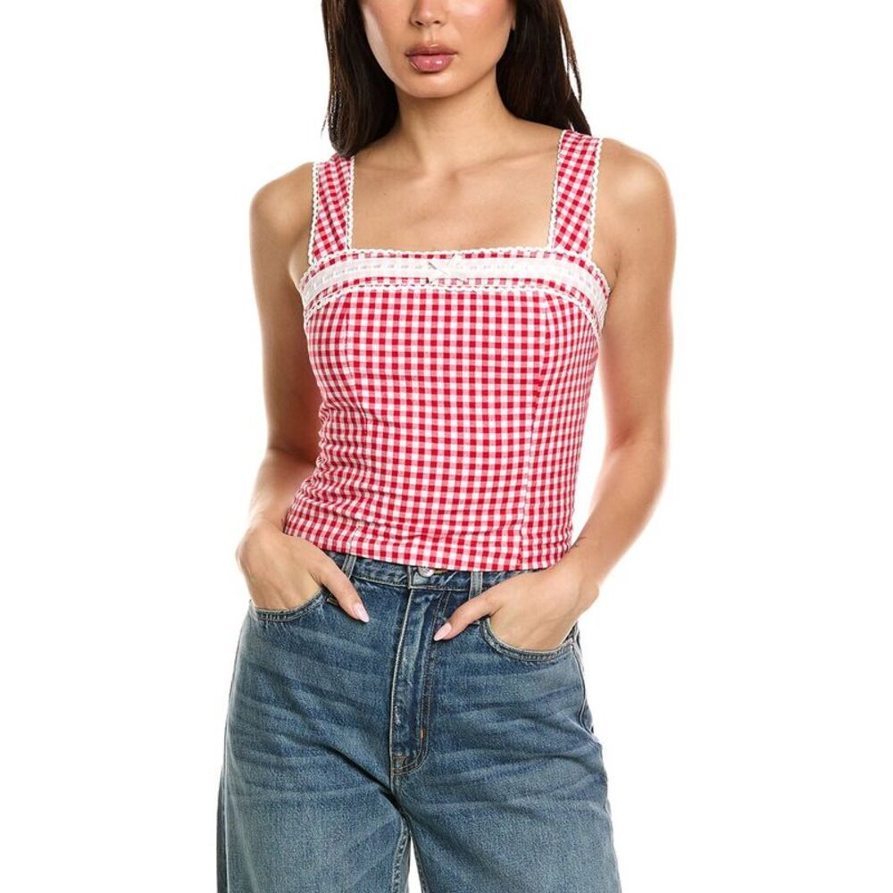 Avantlook Womens  Check Top, Red